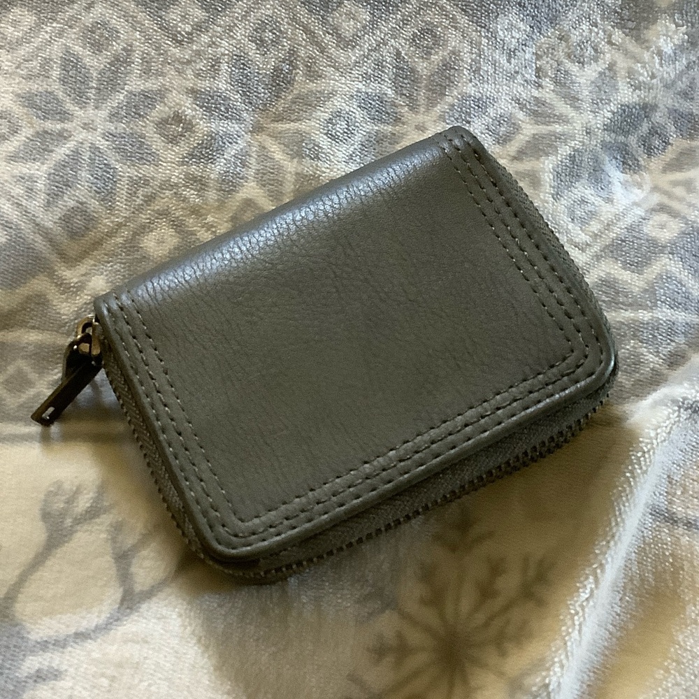 Wallet Universal Thread  charcoal double-zip leather